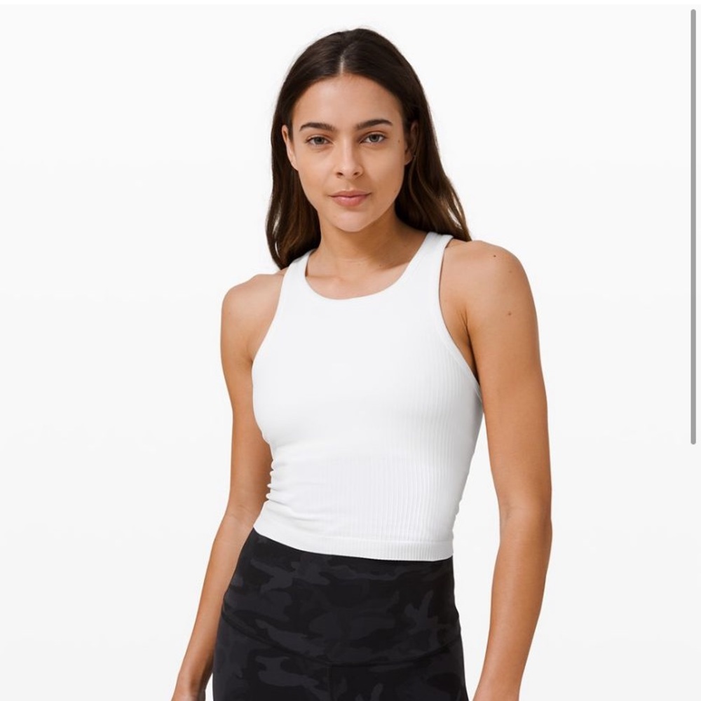 NWT Lululemon Ebb To Street Crop Tank SZ 6 white